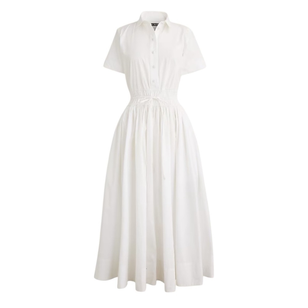 J.Crew Elena shirtdress in white cotton poplin